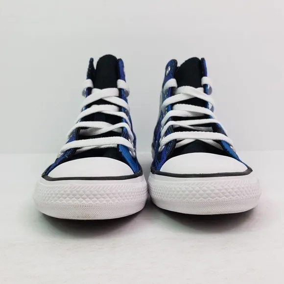 Converse CTAS HI Boys Size 1Y Kinetic Blue Canvas Lace Up Sneaker Shoes 327087F