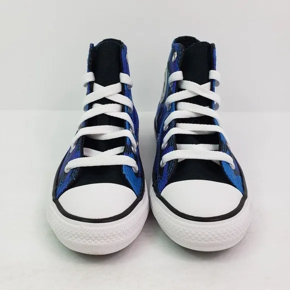 Converse CTAS HI Boys Size 1Y Kinetic Blue Canvas Lace Up Sneaker Shoes 327087F