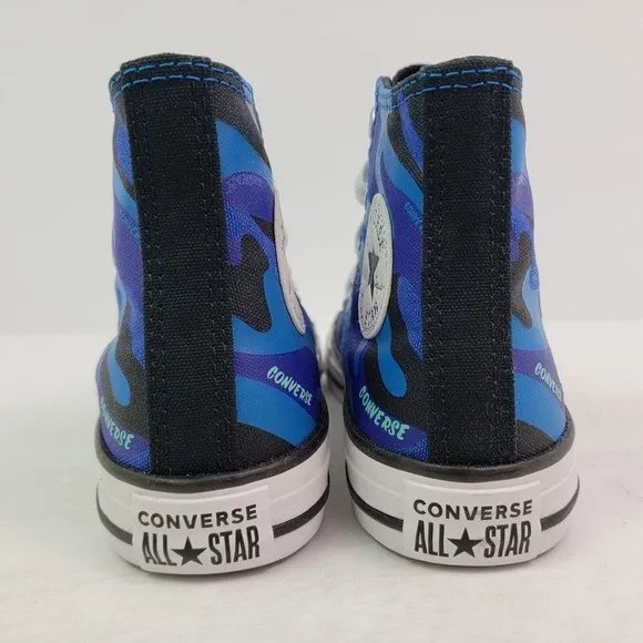 Converse CTAS HI Boys Size 1Y Kinetic Blue Canvas Lace Up Sneaker Shoes 327087F
