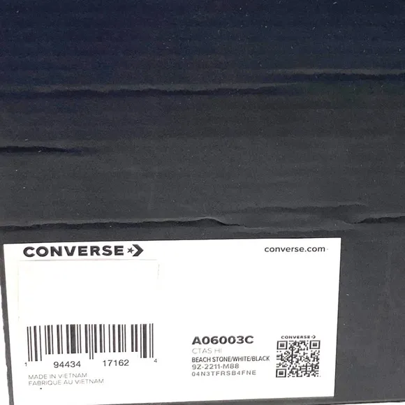 Converse Ctas High Top Shoes Men’s Size White Beach Stone Canvas Skate A06003C