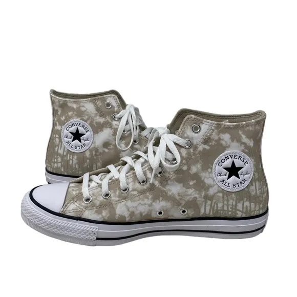 Converse Ctas High Top Shoes Men’s Size White Beach Stone Canvas Skate A06003C
