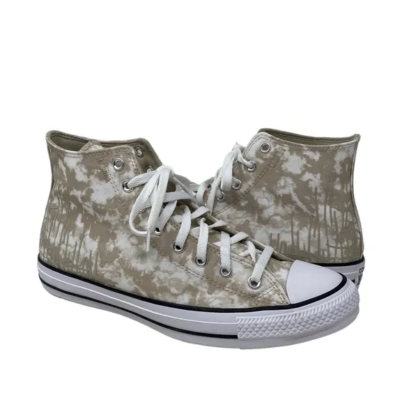 Converse Ctas High Top Shoes Men’s Size White Beach Stone Canvas Skate A06003C