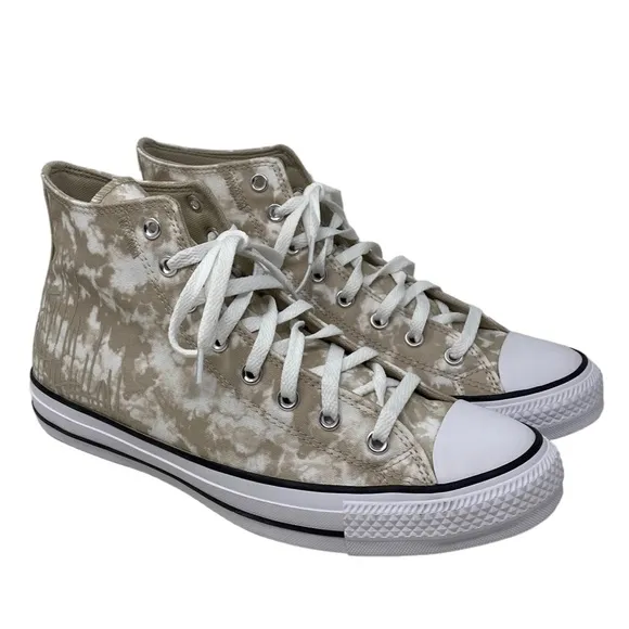 Converse Ctas High Top Shoes Men’s Size White Beach Stone Canvas Skate A06003C