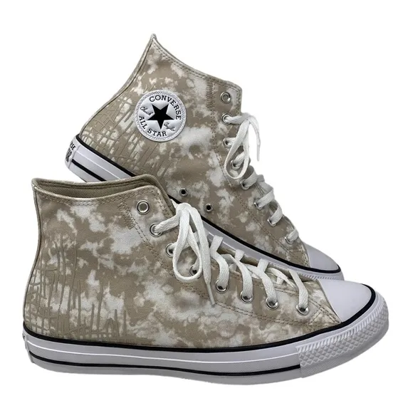 Converse Ctas High Top Shoes Men’s Size White Beach Stone Canvas Skate A06003C