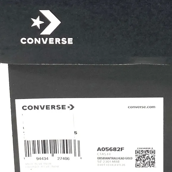 Converse Ctas High Top Skate Navy Gold Canvas Shoes Women Size Sneakers A05682F