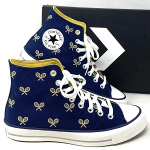 Converse Ctas High Top Skate Navy Gold Canvas Shoes Women Size Sneakers A05682F