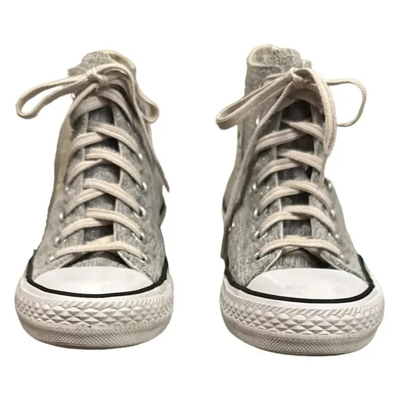 Converse Glitter Custom Chuck Taylor All Star By You high top silver size 7