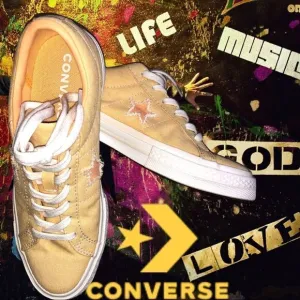CONVERSE ONE STAR SUNBAKED MENS WOMENS UNISEX 164358C BUTTER YELLOW/MELON BALLER