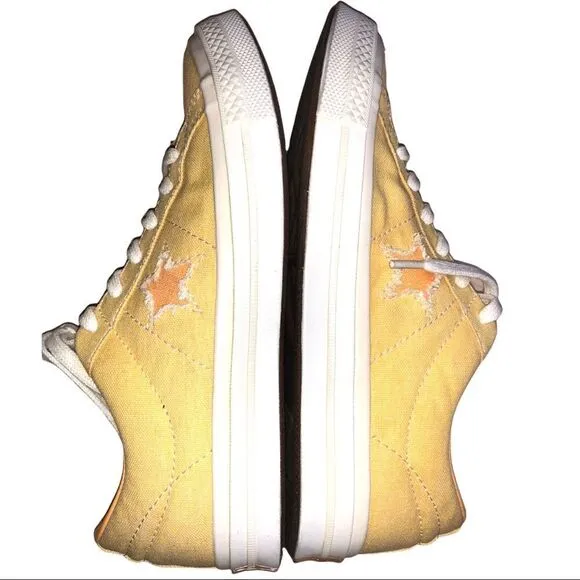 CONVERSE ONE STAR SUNBAKED MENS WOMENS UNISEX 164358C BUTTER YELLOW/MELON BALLER