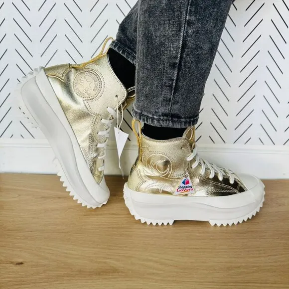 🤩Converse Run Star Hike Hi Platform Western Women Shoes Sz 7.5 Gold A10333C New