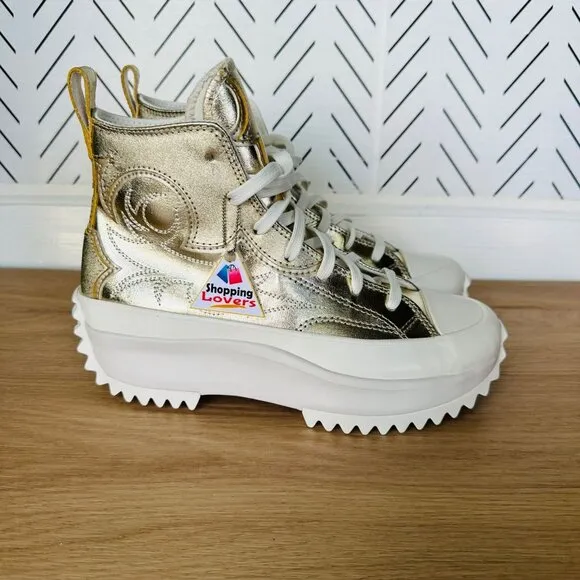 🤩Converse Run Star Hike Hi Platform Western Women Shoes Sz 7.5 Gold A10333C New
