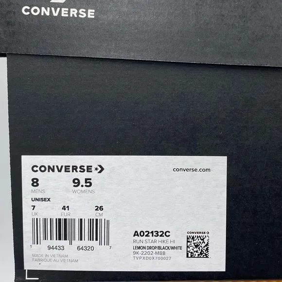 Converse Run Star Hike HI Shoes Sneakers &quot;Lemon Drop&quot; - A02132C