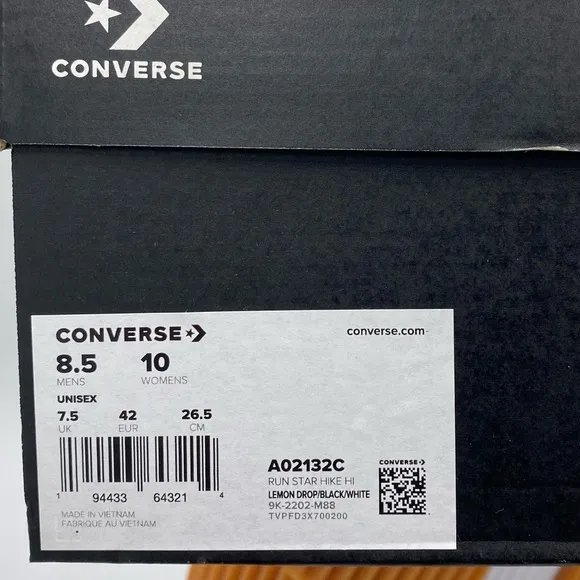 Converse Run Star Hike HI Shoes Sneakers &quot;Lemon Drop&quot; - A02132C