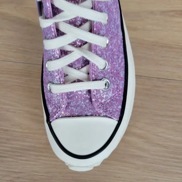 ⭐Converse Run Star Hike Hi Women Shoes Size 9.5 Purple Glitter Platform A10096C⭐