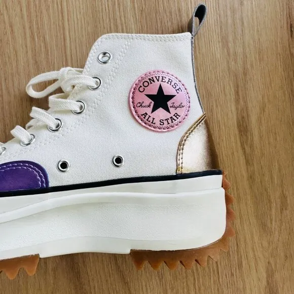 🤩Converse Run Star Hike Platform Chrome Sz 10 Men Shoes Beige Chunky A09796C