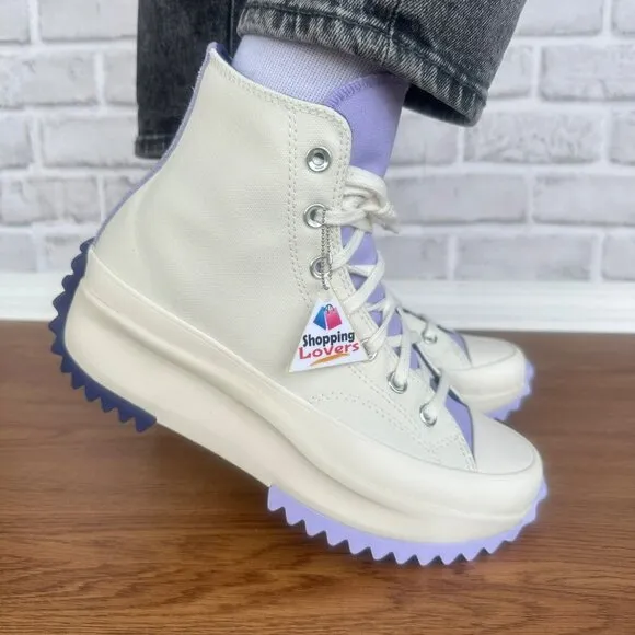 ⭐Converse Run Star Hike Platform Color Pop 7.5 Women Shoes Beige Purple A16188C