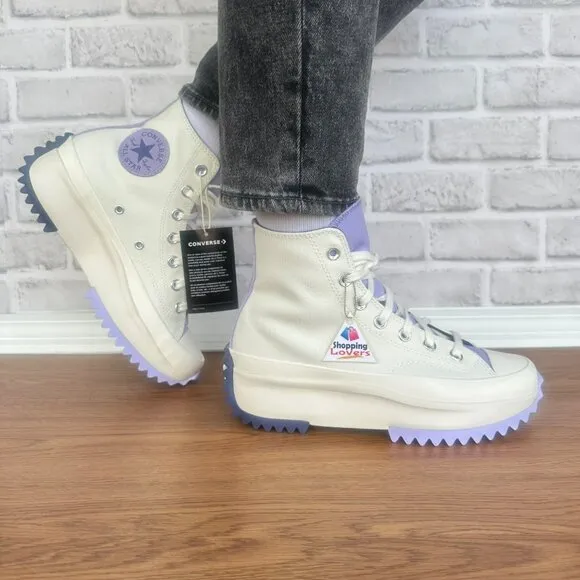 ⭐Converse Run Star Hike Platform Color Pop 7.5 Women Shoes Beige Purple A16188C