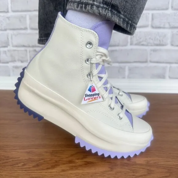 ⭐Converse Run Star Hike Platform Color Pop 9 Women's Shoes Beige Purple A16188C