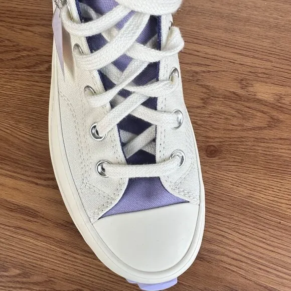 ⭐Converse Run Star Hike Platform Color Pop 9 Women's Shoes Beige Purple A16188C