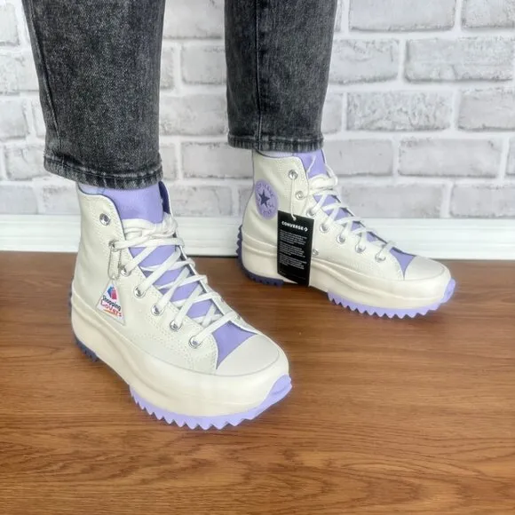 ⭐Converse Run Star Hike Platform Color Pop 9 Women's Shoes Beige Purple A16188C