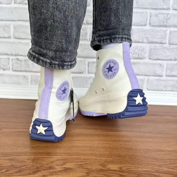 ⭐Converse Run Star Hike Platform Color Pop 9 Women's Shoes Beige Purple A16188C