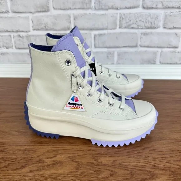 ⭐Converse Run Star Hike Platform Color Pop 9 Women's Shoes Beige Purple A16188C