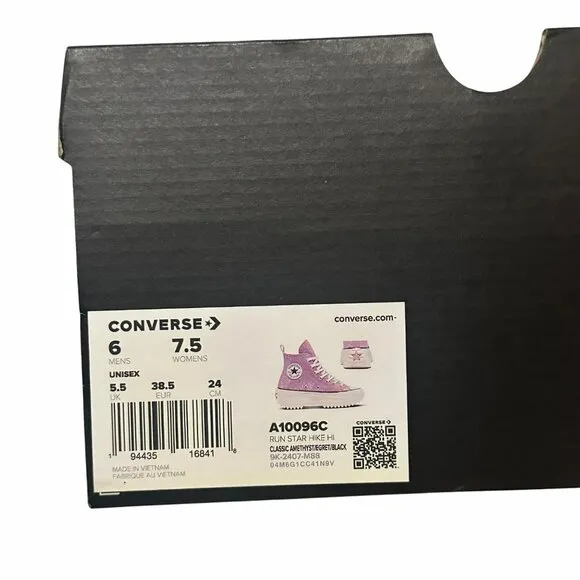 ❤️❤️Converse Run Star Hike Platform Hi  Sz 6 Men's Shoes Purple Glitter A10096C