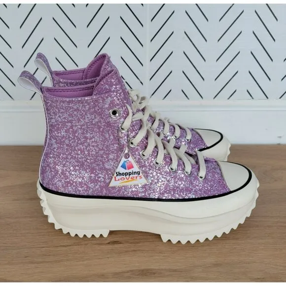 ❤️❤️Converse Run Star Hike Platform Hi  Sz 6 Men's Shoes Purple Glitter A10096C