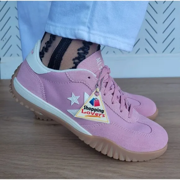 ⭐Converse Run Star Trainer Ox Size 7 Women's Casual Shoes Suede Pink A13362C New