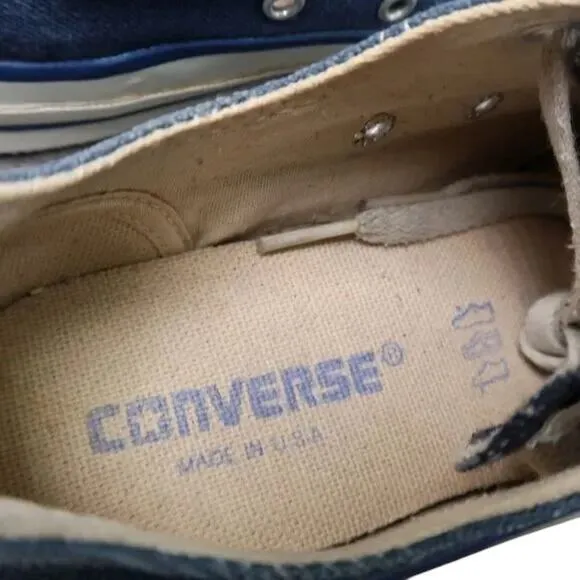 Converse Shoes Made In USA Mens 5.5 Sneaker All Star Canvas Vintage Lace Up Blue