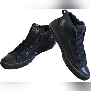 Converse Unisex High-Top Black on Black Chuck Taylor All Star Sneakers Shoes