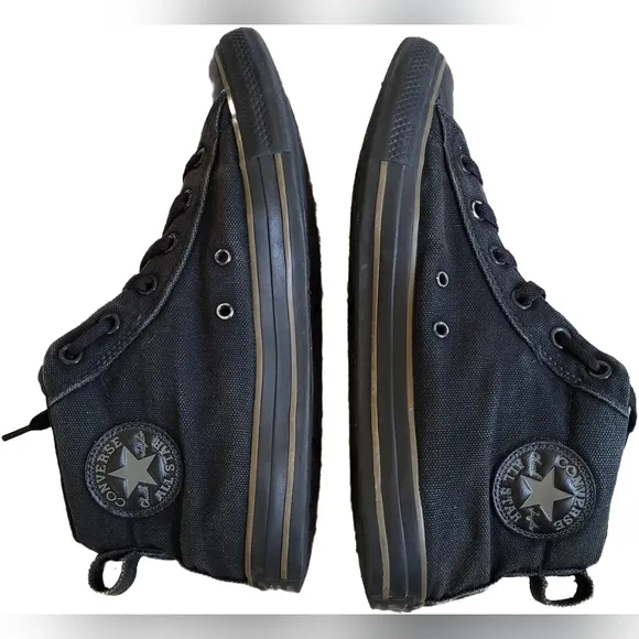 Converse Unisex High-Top Black on Black Chuck Taylor All Star Sneakers Shoes