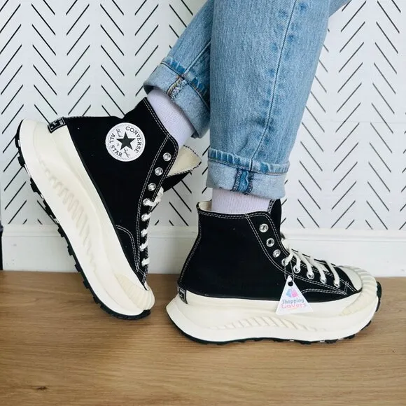 ⭐Converse Women Shoes Sz 7.5 Chuck Taylor All Star Hi Sneakers Black A03277C New