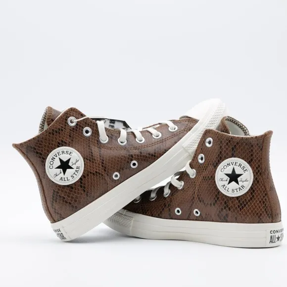 Converse Women's Chuck Taylor All Star Snakeskin Print Shoes Black/Brown Size 9