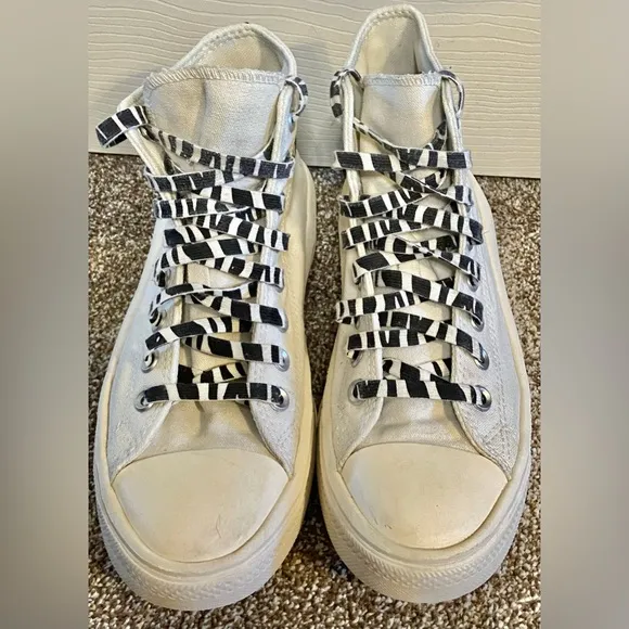 CONVERSE Womens Sz 8 Ivory Chuck Taylor All Star Move Hi Platform Sneakers Shoes