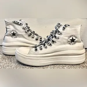 CONVERSE Womens Sz 8 Ivory Chuck Taylor All Star Move Hi Platform Sneakers Shoes