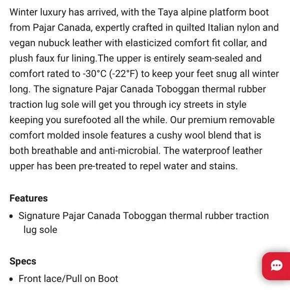 COPY - NWT Pajar Taya big girl waterproof boots