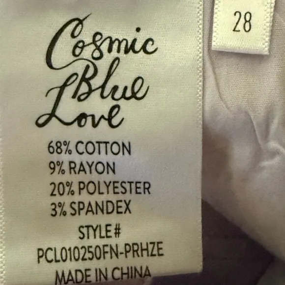 Cosmic Blue Love High Rise Skinny Ankle Crop Jeans Purple Haze Size 28