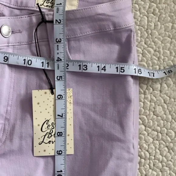 Cosmic Blue Love High Rise Skinny Ankle Crop Jeans Purple Haze Size 28