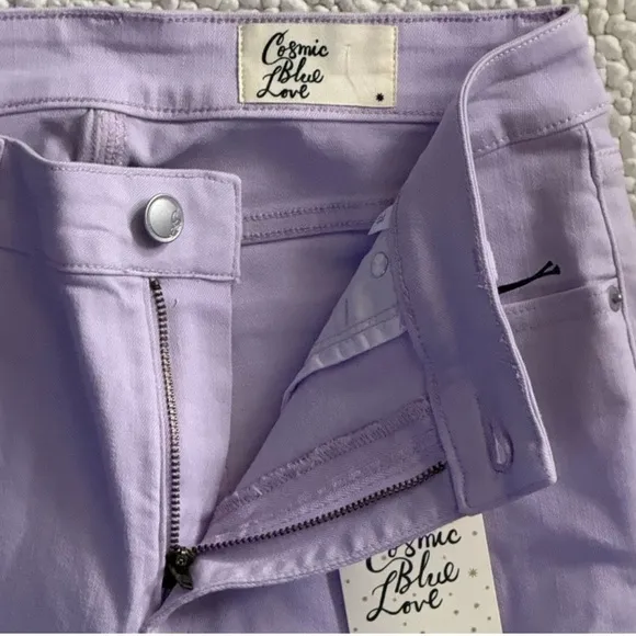 Cosmic Blue Love High Rise Skinny Ankle Crop Jeans Purple Haze Size 28