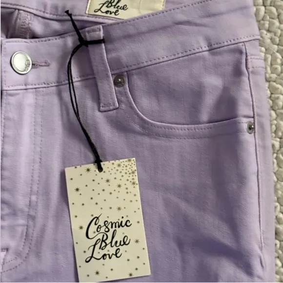 Cosmic Blue Love High Rise Skinny Ankle Crop Jeans Purple Haze Size 28