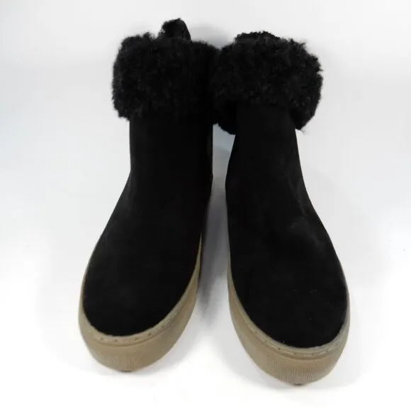 Cougar Devon Waterproof Pull On Booties Boots Size 8 Black Suede Cozy Lined NEW