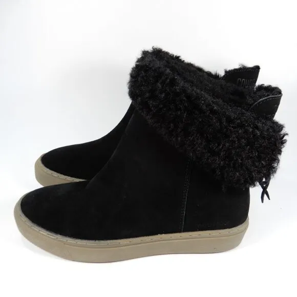 Cougar Devon Waterproof Pull On Booties Boots Size 8 Black Suede Cozy Lined NEW