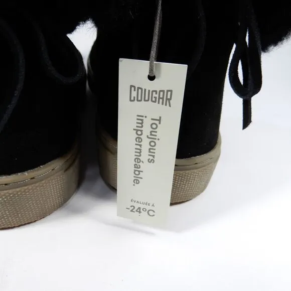 Cougar Devon Waterproof Pull On Booties Boots Size 8 Black Suede Cozy Lined NEW