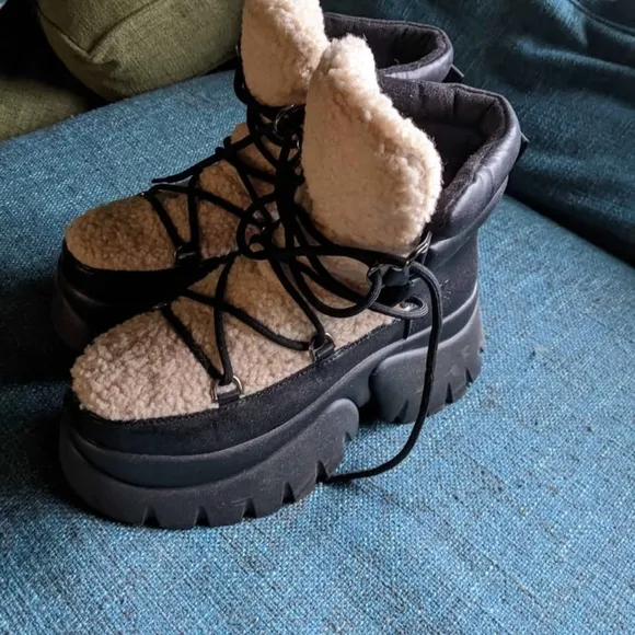 Cozy Cream and Black Women's Boots