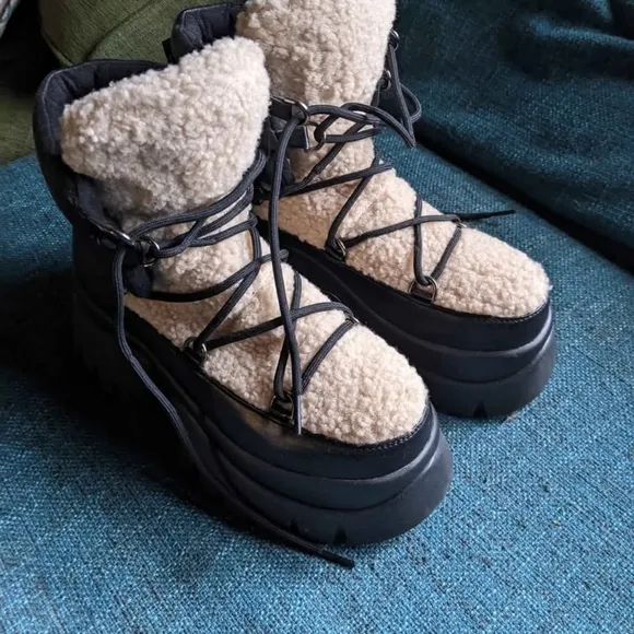 Cozy Cream and Black Women's Boots