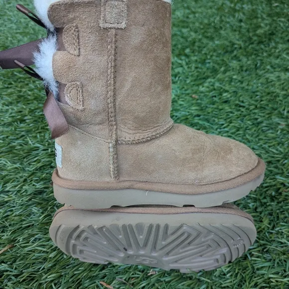 Cozy Tan Kids Boots with Bow Accents