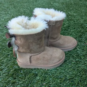 Cozy Tan Kids Boots with Bow Accents