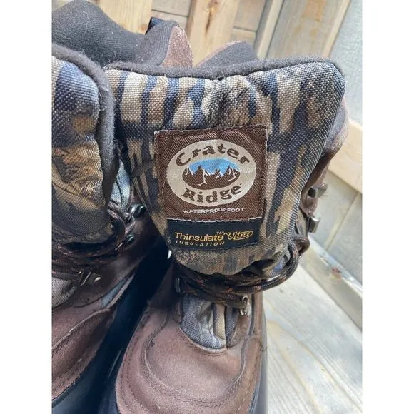 CRATER Ridge Insulated Waterproof Mens US8 Hunting Hiking Duck Winter Boots