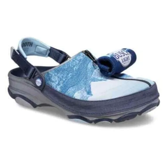 Crocs Busch Light x All-Terrain Clog Mens Shoes Blue 208595-90H NEW Multi Sz